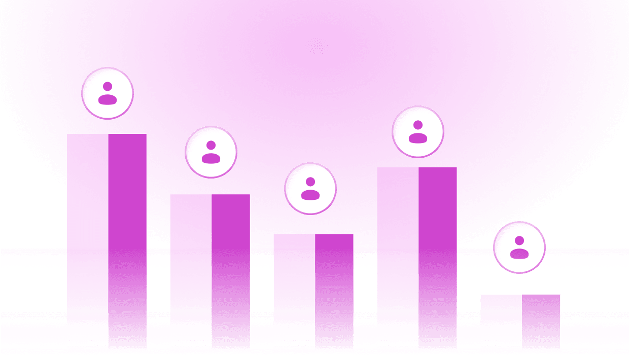 Players rising on a bar chart of viewers
