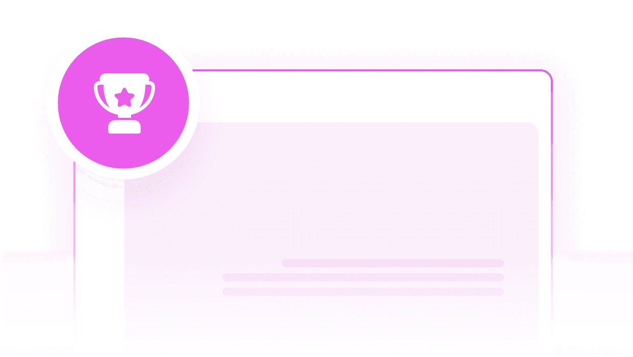 A trophy badge on a reward card