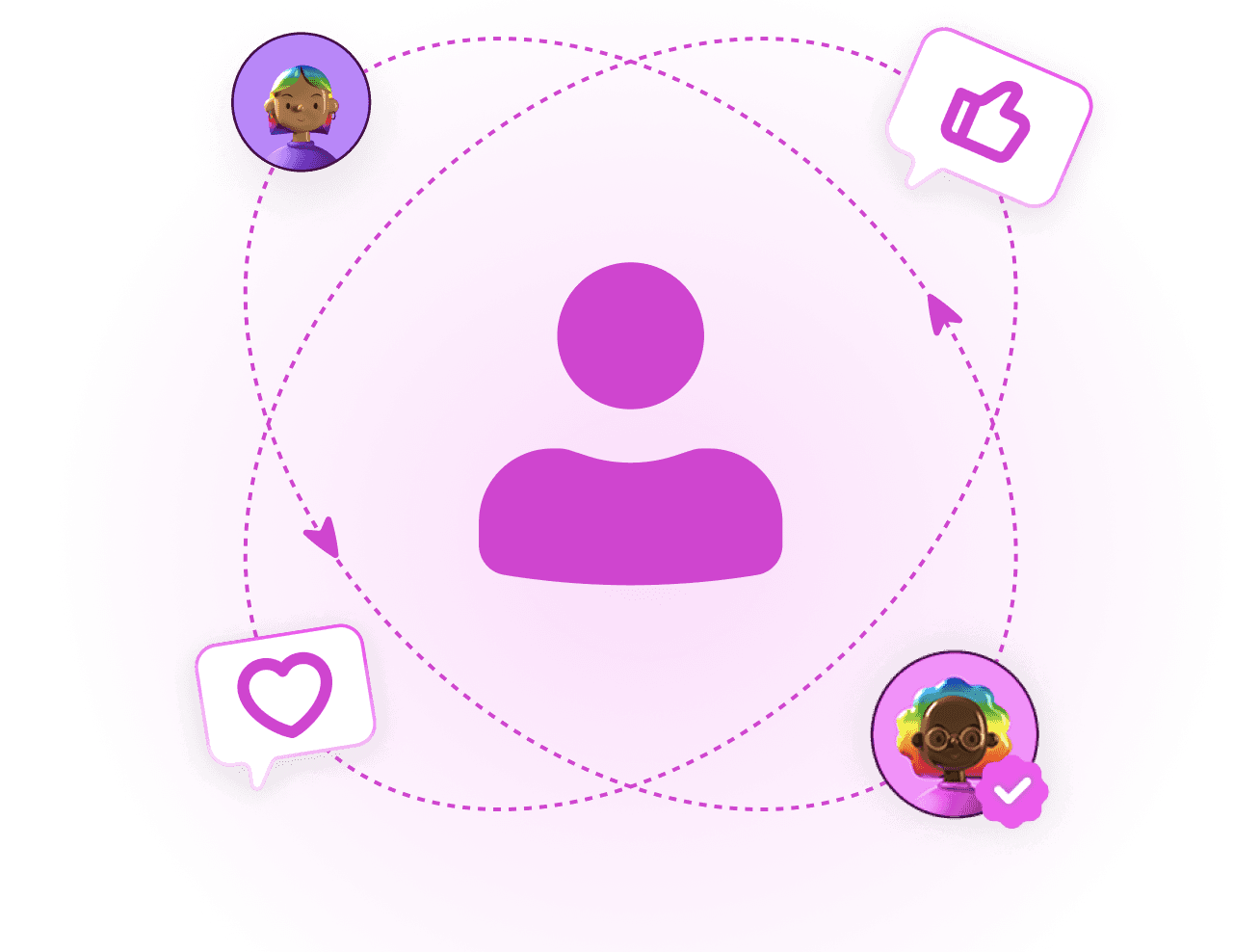 A viewer at the centre of likes, hearts and other fans' reactions