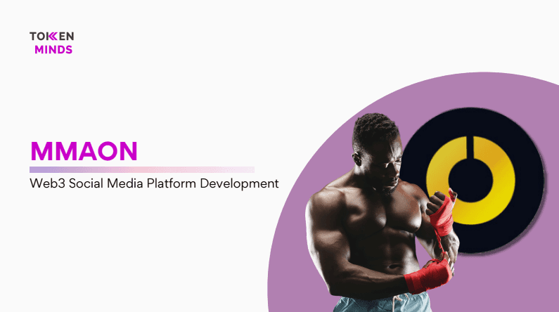 MMAON case study cover: Web3 Social Media Platform Development, with a fighter wrapping his hands