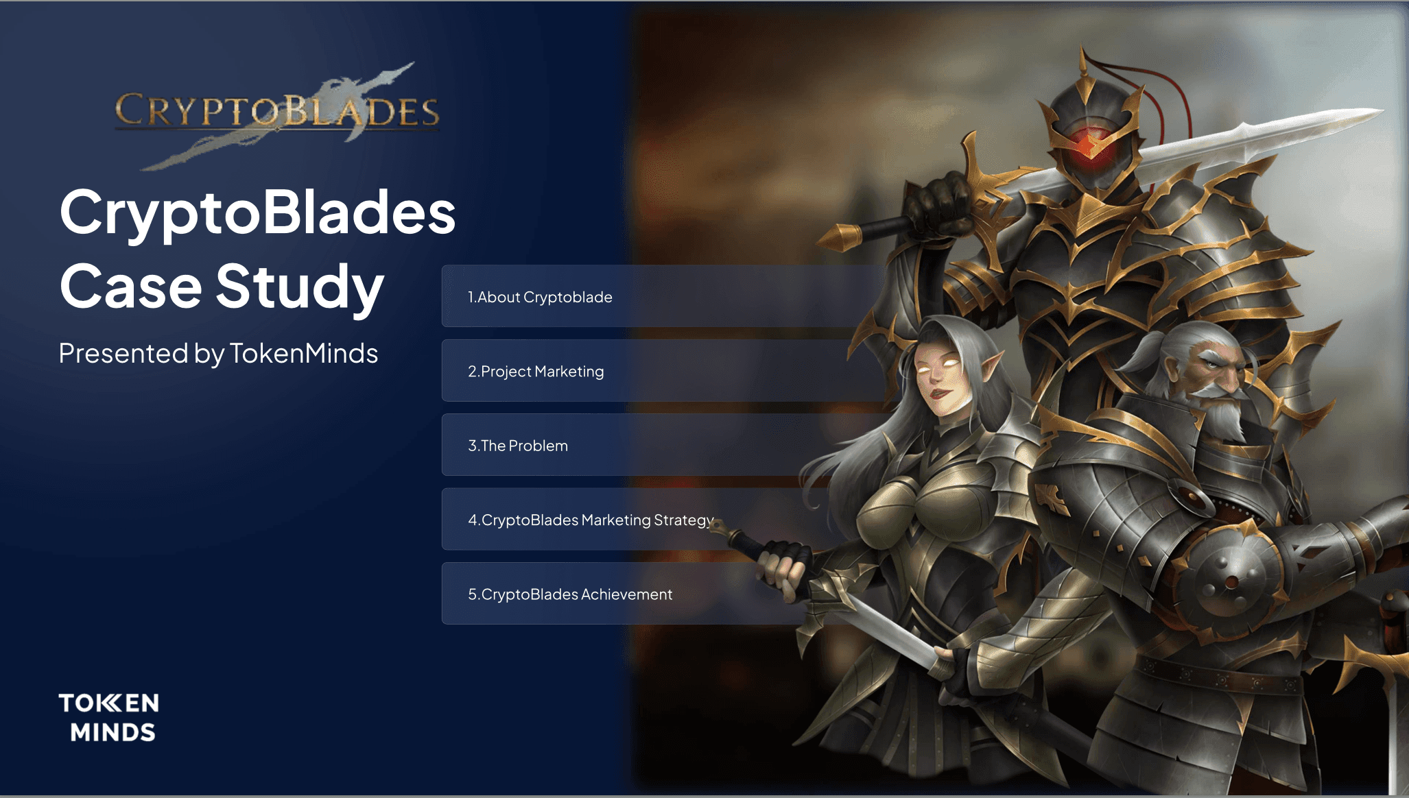 CryptoBlades case study cover with armoured knights