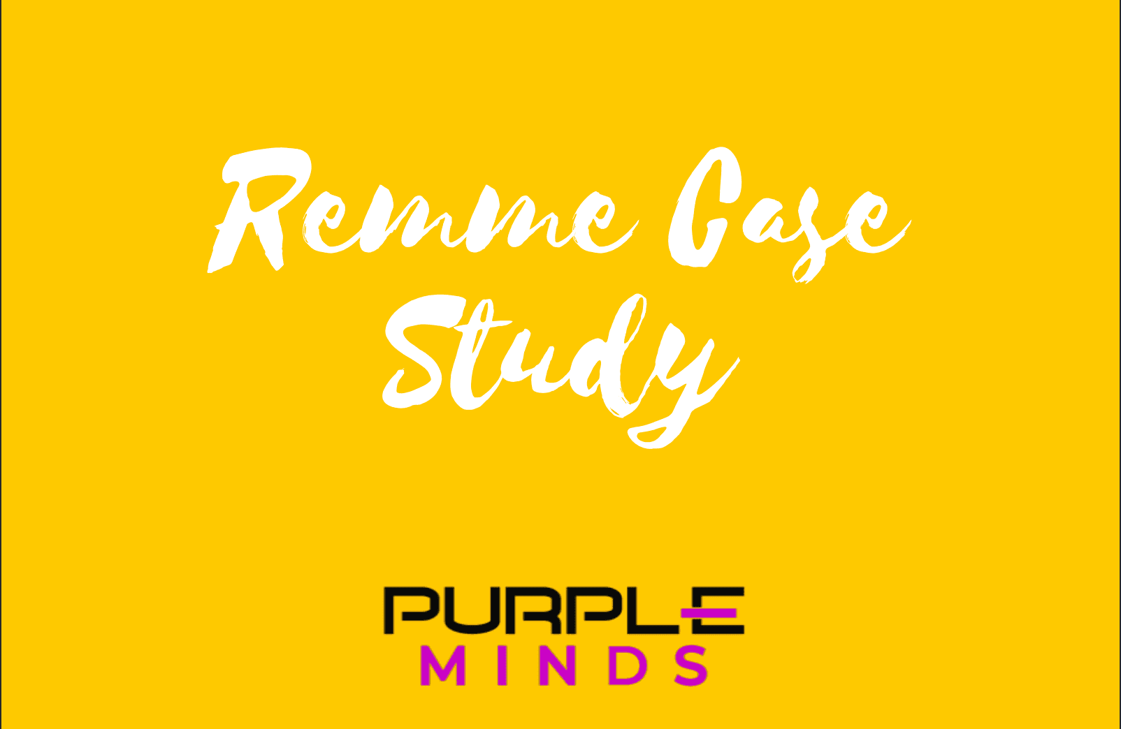 Remme case study cover by Purple Minds on a yellow background