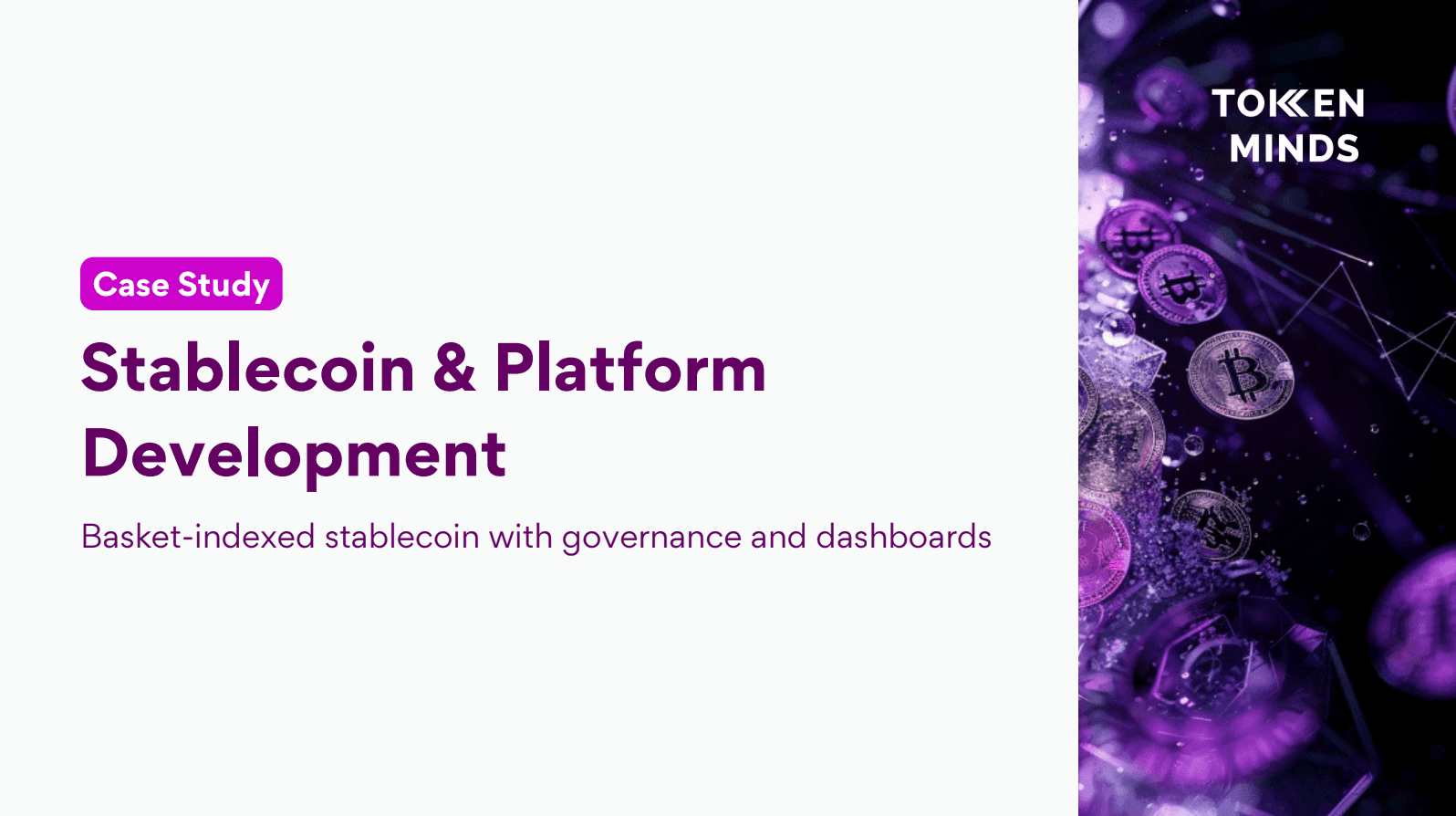 Case study cover: Stablecoin & Platform Development, basket-indexed stablecoin with governance and dashboards