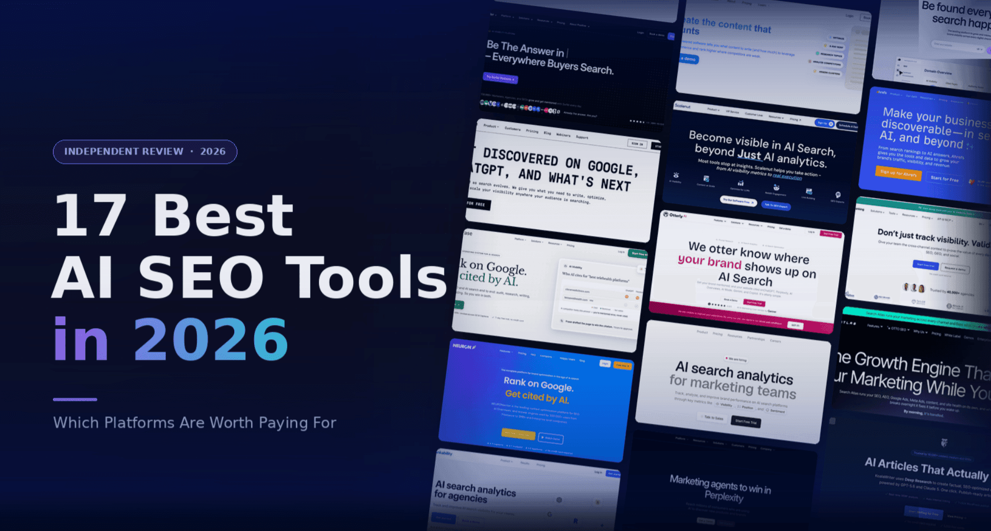 Article cover: 17 Best AI SEO Tools in 2026, Which Platforms Are Worth Paying For