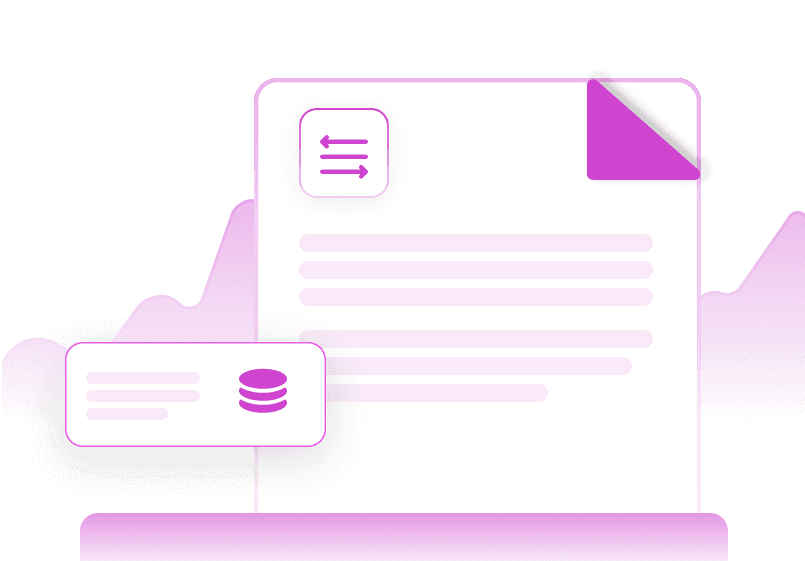 A plan document with a transfer badge and a token stack card