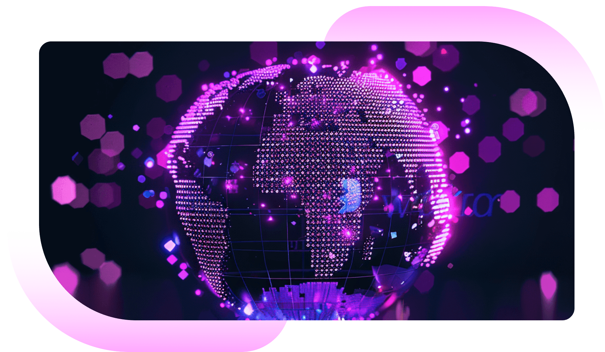 A glowing digital globe