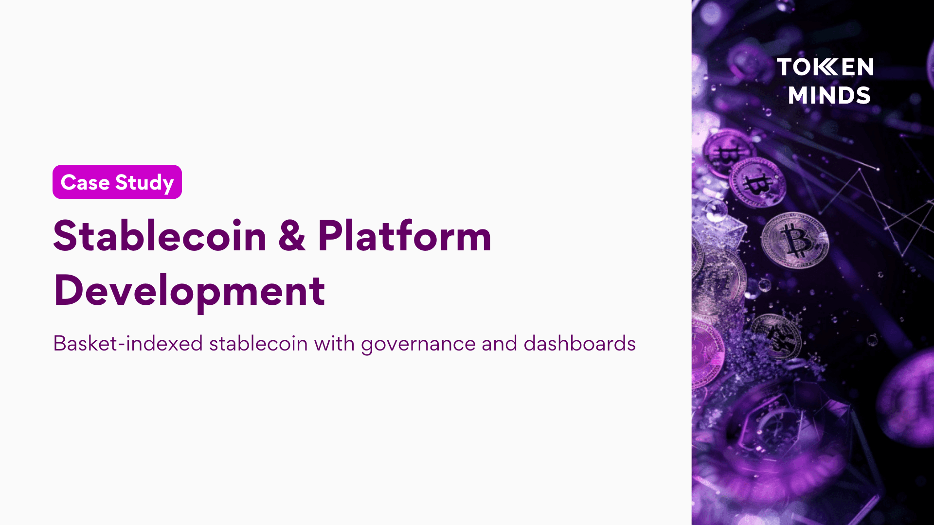 Stablecoin and Platform Development case study cover: basket-indexed stablecoin with governance and dashboards