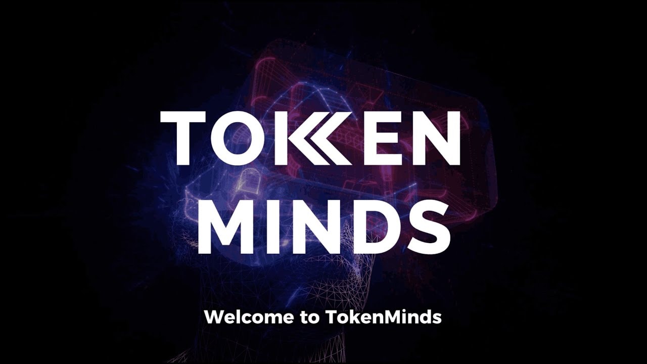 Welcome to TokenMinds: the TokenMinds logo over a wireframe head wearing a VR headset