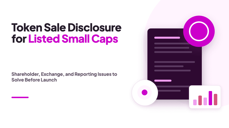 Token Sale Disclosure for Listed Small Caps