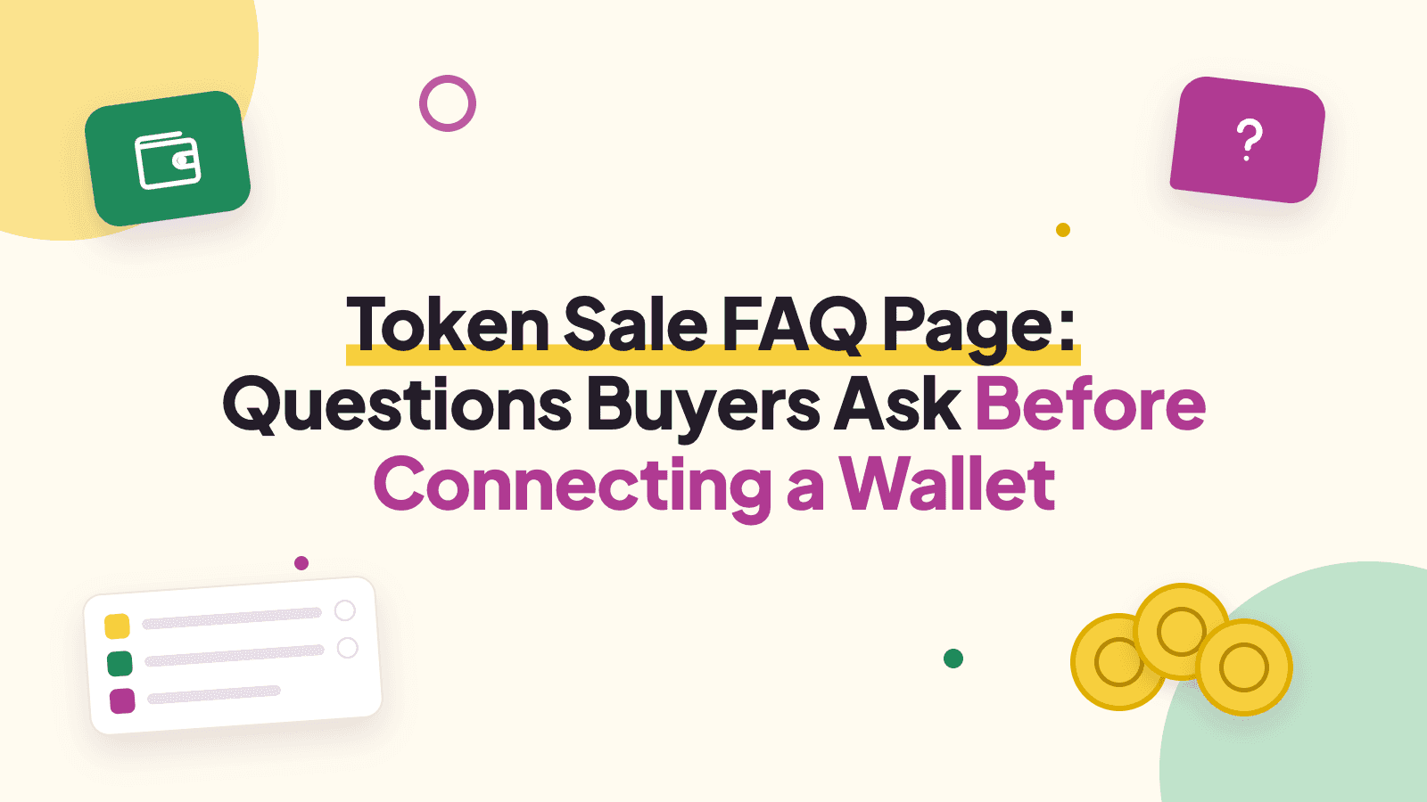 Token Sale FAQ Page: Questions Buyers Ask Before Connecting a Wallet